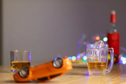 Whiskey Glasses with Upside Down Car - Get Alcohol Out of Your System
