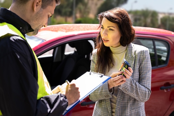 Woman refusing a breathalyzer test in Asheville, NC